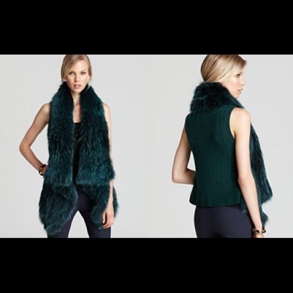 Theory Ermy Atlanta Fur Vest in Black